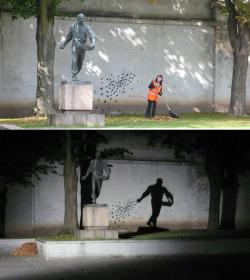 lickystickypickyme:  The star sower monument in Kaunas, Lithuania. During daytime this monument doesn’t make any sense, but by night….. 