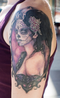 fuckyeahtattoos:  Sugar Skull, Sylvia Ji