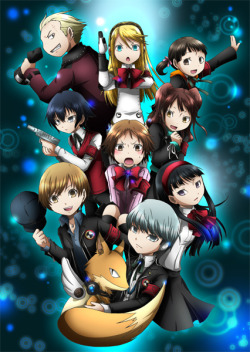 Persona 4 characters cosplaying Persona 3 characters. Yukari suits Yosuke too well.