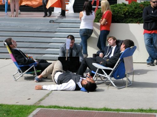 living-death:  malfoyisourking:  thisisnotbruce:  ellacharmagne:  crazydonna:  thatcloudlookslikeabunny:  These are some guys at my school. Their halloween costumes made my day  They just made my day. :) I wish Christopher Nolan could see this.  I wonder