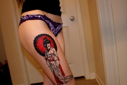 1) Adorable panties.  2) Love the tattoo.
