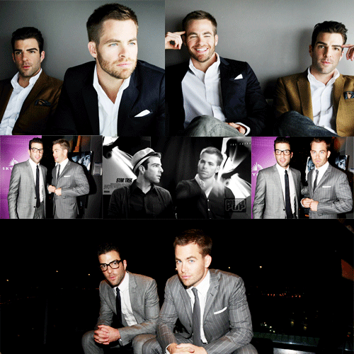 sherlocks:TOP 5 BROMANCES (#5) ZACHARY QUINTO AND CHRIS PINEZACHARY: It was kind of effortless, exce