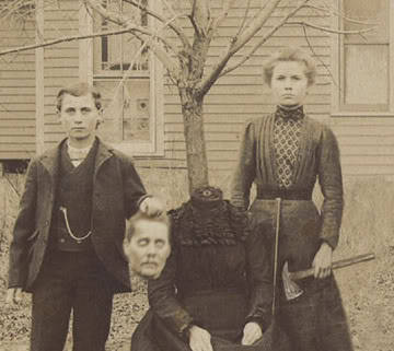    This is the Buckley Family. The children’s names were Susan and John. As a Halloween joke, all the kids in the neighborhood were going to get a dummy and pretend to chop its head off. The Buckley children thought it would be hilarious to actually