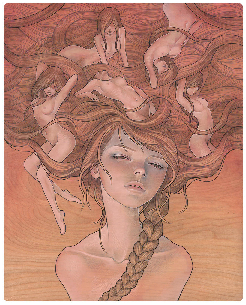 suicideblonde:  She Entwined by Audrey Kawasaki A new piece from the ‘Tangled’