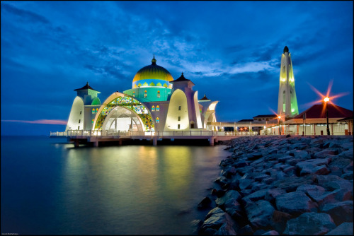 Malacca Straits Mosque in Malacca, Malaysia