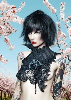 lacyceleste:  photo Dale May neckpiece Mother of London model me Lacy Soto for Tattoo Life Magazine 2010 