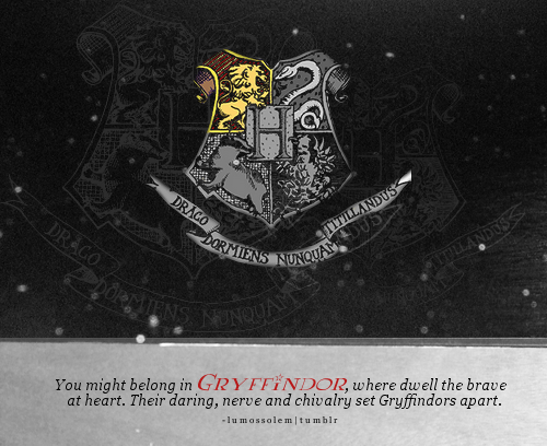 -lumossolem:  You might belong in Gryffindor, where dwell the brave at heart… 