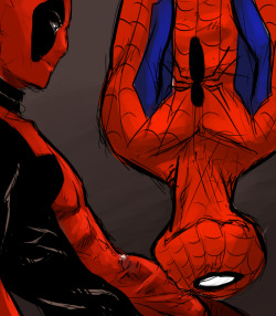 fan-boi:  Deadpool and Spider Man… that shit’s nice! Spider Man Kiss move over, Spider Man Oral is the new hotness. 