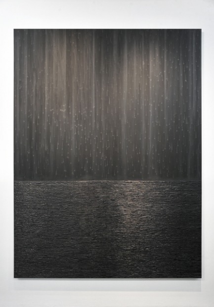 black-tangled-heart:  Teresita Fernández - Nocturnal (Star fall) (2010) graphite on panel 