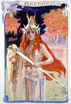 Valkyries are my kind of demigods. alicegrimm:  “Brynhild” (1897) by G. Bussière “Brynhildr is a shieldmaiden and a valkyrie in Norse mythology…” 