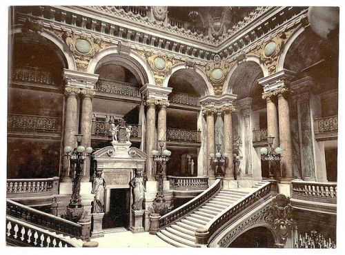 alysian-fields:  Opera House staircase, Paris, taken between 1890 and 1900 via The Library of Congress 