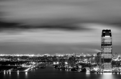 black-and-white:  Jersey City Tuesday Night