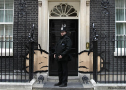 Street Art of the Day: The Poke imagines what it might look like if Bristol-based gift-shop-exiter Banksy bombed the British Prime Minister’s residence at 10 Downing Street.  [thd.] 