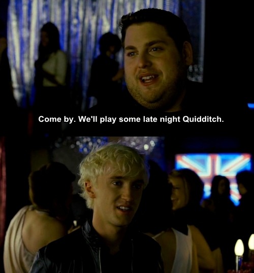 -bitchtitsbob:  siriuslyawesome:  rockdowntoelectricavenue:  TF is so cute here ;D  ^And everywhere else *_______*  i like died   I love this movie so fucking much. And Tom’s cameo is brilliant. :D