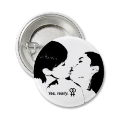 Straight Girls Kissing. The Button.