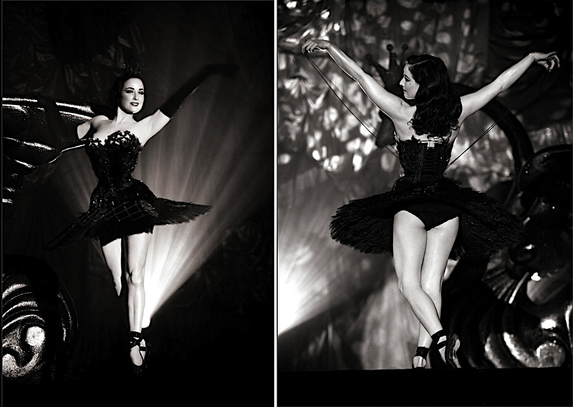 suicideblonde:  Dita von Teese performing The Black Swan in 2007, photographed by