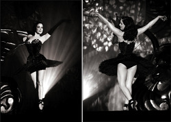 Suicideblonde:  Dita Von Teese Performing The Black Swan In 2007, Photographed By