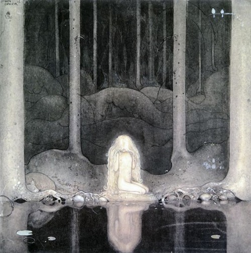 havsnymfer:Princess Tuvstarr still stares at the water looking for her heart by John Bauer