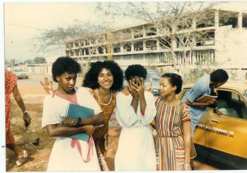 henriettaudu:yagazieemezi:&ldquo;With My Girls outside our dorms, way back in the day 