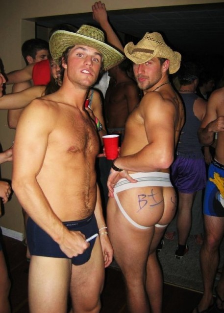 fratty:  Party jock straps.  Nice pose on the jockstrap dude. Again I say - I need