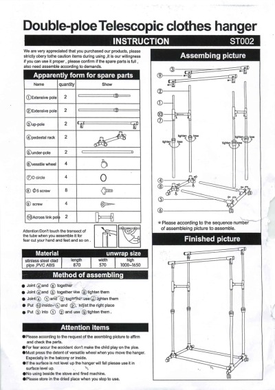 Fun With #Typos! I just picked up a rolling clothes rack for my kids. The product is great, but the directions were lost in translation! How many typos can you find?