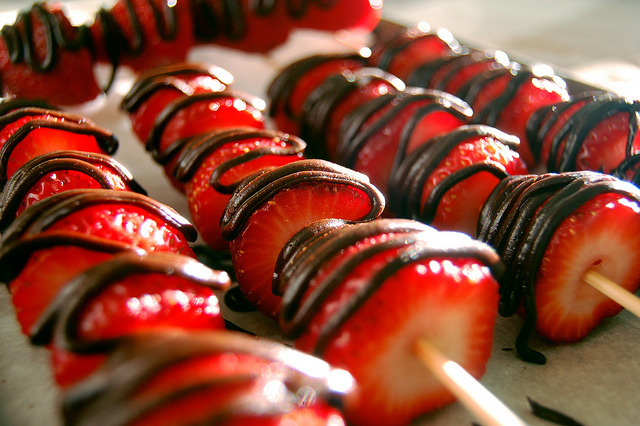 Healthy fruit kabob treat