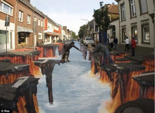 Porn 3D sidewalk art! it's amazing.  photos