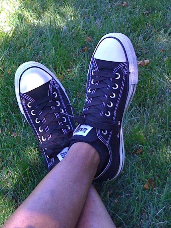 Chucks in the grass