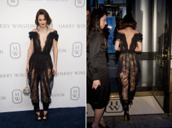 bohemea:  Leighton Meester - Harry Winston’s “Court Of Jewels” Launch, November 16th 2010 Apparently Meester is getting a lot of flack from the style blogs about the sheer lace Marchesa jumpsuit that she chose to wear Tuesday night. When asked what