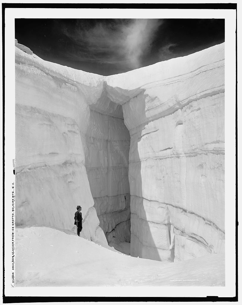 turnofthecentury:  theshipthatflew:Asulkan Glacier from ice grotto, Selkirk Mts.,