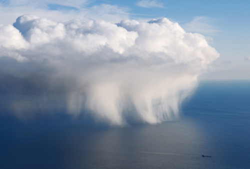 Cloud and ship. Ukraine, Crimea, Black sea, view from Ai-Petri mountain. (Photo and caption by Yevge