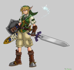 I&rsquo;m seeing so much of this lately I&rsquo;m really wishing he really could be in an official game.  sirjoshizzle:  Link, as he would appear in Kingdom Hearts. 