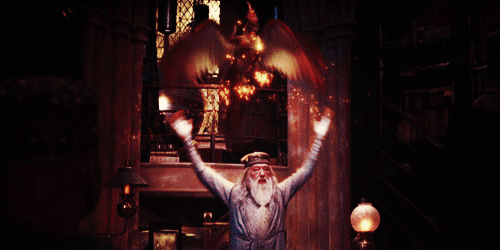  “…You seem to be laboring under the delusion that I am going to — what is the phrase? — come quietly…” — Albus Dumbledore  These images of Fawkes and the scenes of Fawkes flying in the sky at the end Half-Blood Prince are what I want