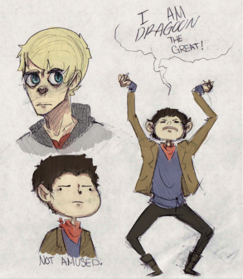 youngandtragic:tokilltheking:merlin doodlesadorable. ♥