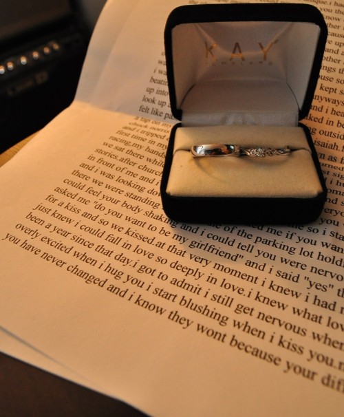 fuckyeahhlove:  Our 1 year anniversary promise rings, 9/9/09<3 It was kinda weird how we met and how we got together but look at us now, 1year and almost 3months strong with absolutely no fighting. We have no reason to because our love for each other