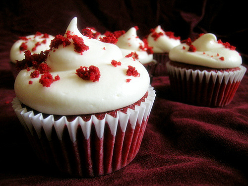 Warm, soft, red velvet, with hot coco. perfect for this time of season. <3