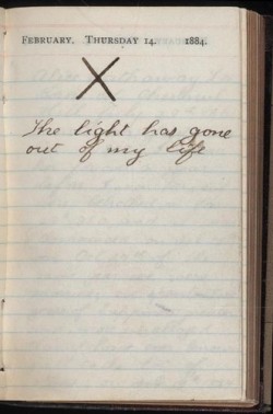 americanhistoryfuckyeah Teddy Roosevelt journal entry when first wife died