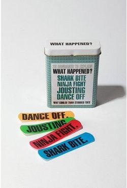babrahamlincoln:  imgfave:  ★ discovered on imgfave.com (social image bookmarking)  i love quirky band aids. one of those simple happy pleasures  I have Hello Kitty ones, but if someone wants to get me a cheap Christmas and/or Birthday gift, I&rsquo;d