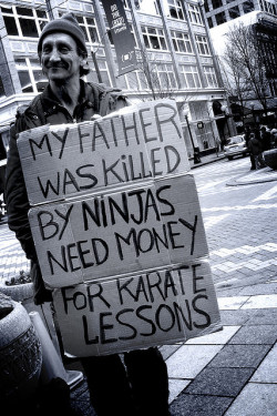 black-and-white:  need money. to fight ninjas