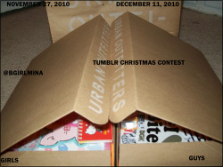 bgirlmina:  CHRISTMAS CONTEST/GIVEAWAY RULES : Must live in US  Must reblog ONLY ONCE Must contact me within 24 hours of winner being announced Don’t have to follow but if you do it counts as an EXTRA TICKET to win If you already follow me you will