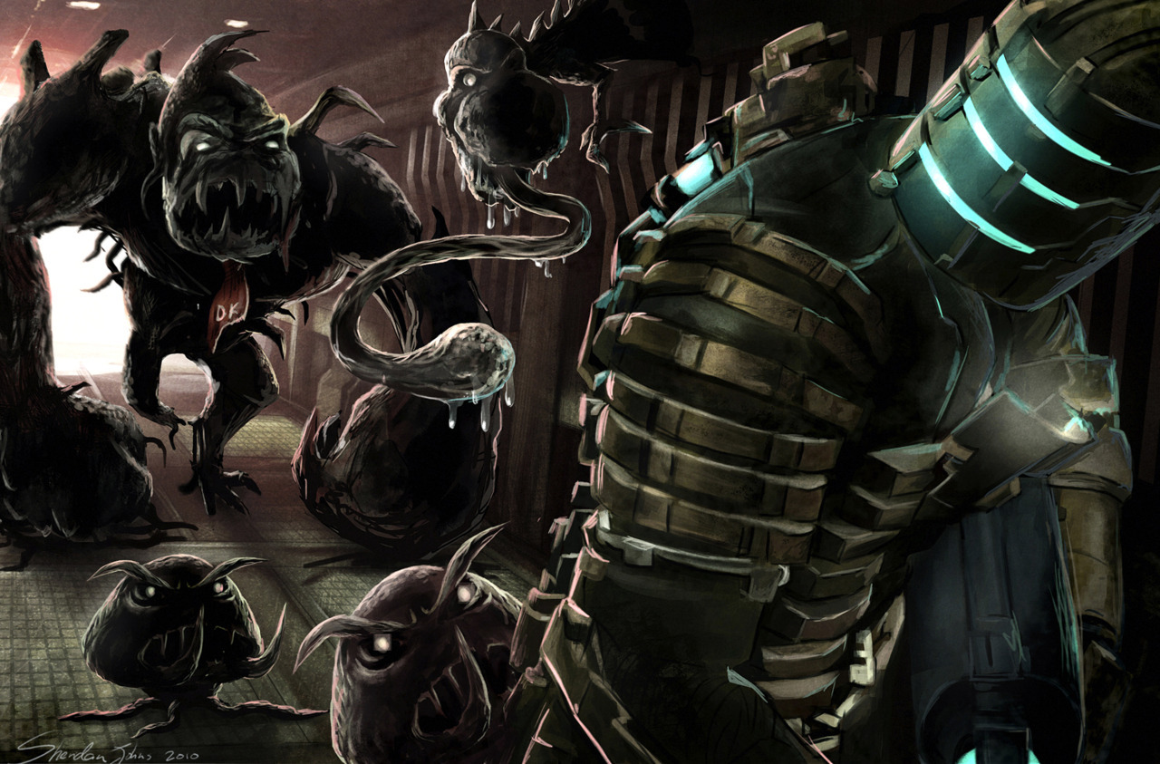 Donkey Kong, Yoshi and the Goombas found it hard to survive in the vicious world of Dead Space. Sheridan Johns entered this rad illustration into the video game mash up contest hosted by Rahll.
DEAD SPACE BROS by Sheridan Johns (RedBubble)