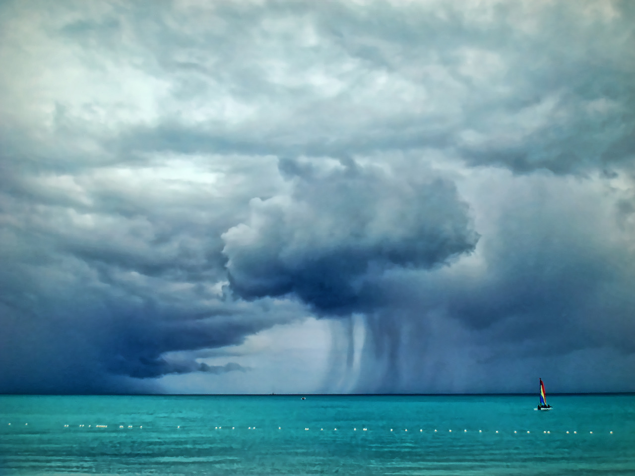 fuckyeahgeography:  Storm Over the Caribbean Sea: Montserrat, Leeward IslandsSource: