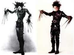suicideblonde:  Tim Burton illustration of Edward Scissorhands || Johnny Depp as Edward Scissorhands