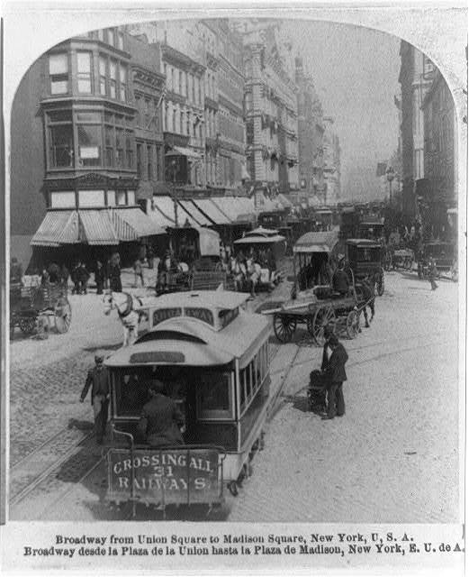 turnofthecentury:  Broadway from Union Square to Madison Square, New York, c.1892  by Strohmeyer