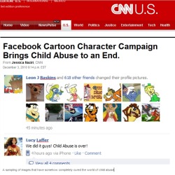 thedailywhat:  Frivolous Facebook Meme of the Day: Long story short, in case you’re not current on the latest Facebook meme, people all over the world have been changing their profile pics to cartoon characters from their youth to “raise awareness”