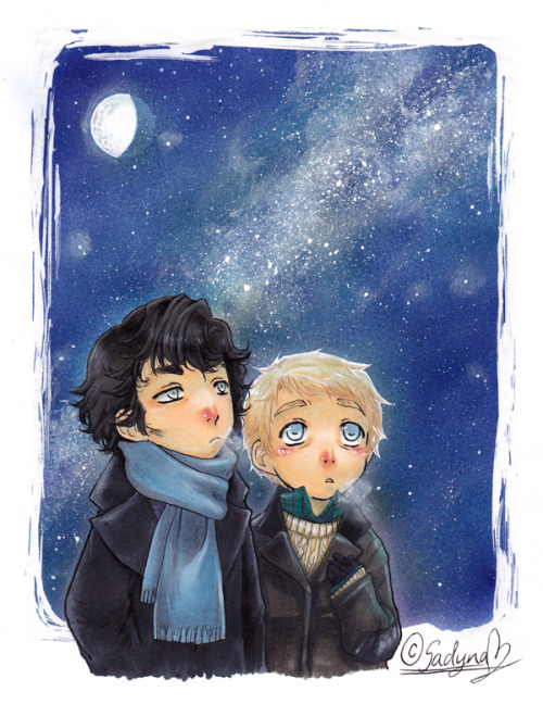 sadynax: Sherlock &amp; John - stars ~~ I KNOW that the moon and milky way aren’t that near to each