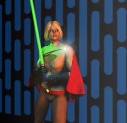 jacquelineofalltrades:  Powergirl as a Jedi. YESSSSSS. 