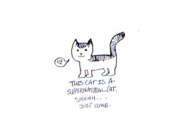 Long story short: My supernatural sketchbook is for ONLY SPN stuff. But somehow I drew a cat in it&hellip;so&hellip;it&rsquo;s a SPN cat. Shhhh. Now it amuses me, and I don&rsquo;t even know why.