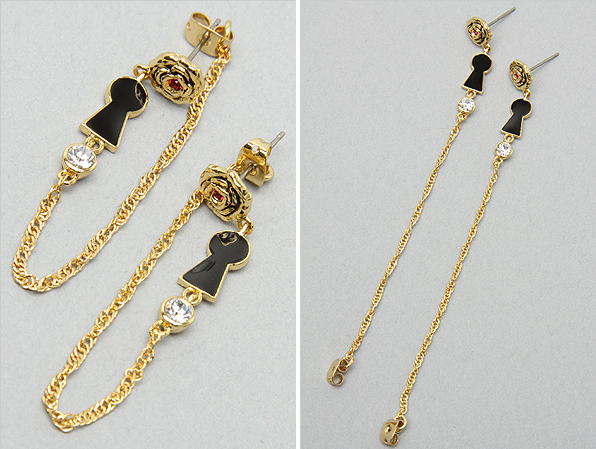 fuckyeahwonderland:  Alice in Wonderland Keyhole Drop Earrings | from Karmaloop 