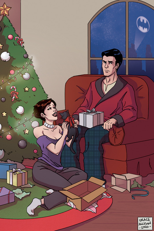 fuckyeahwantyourbatromance:  fuckyeahcomicrelationships:  And the holiday art starts